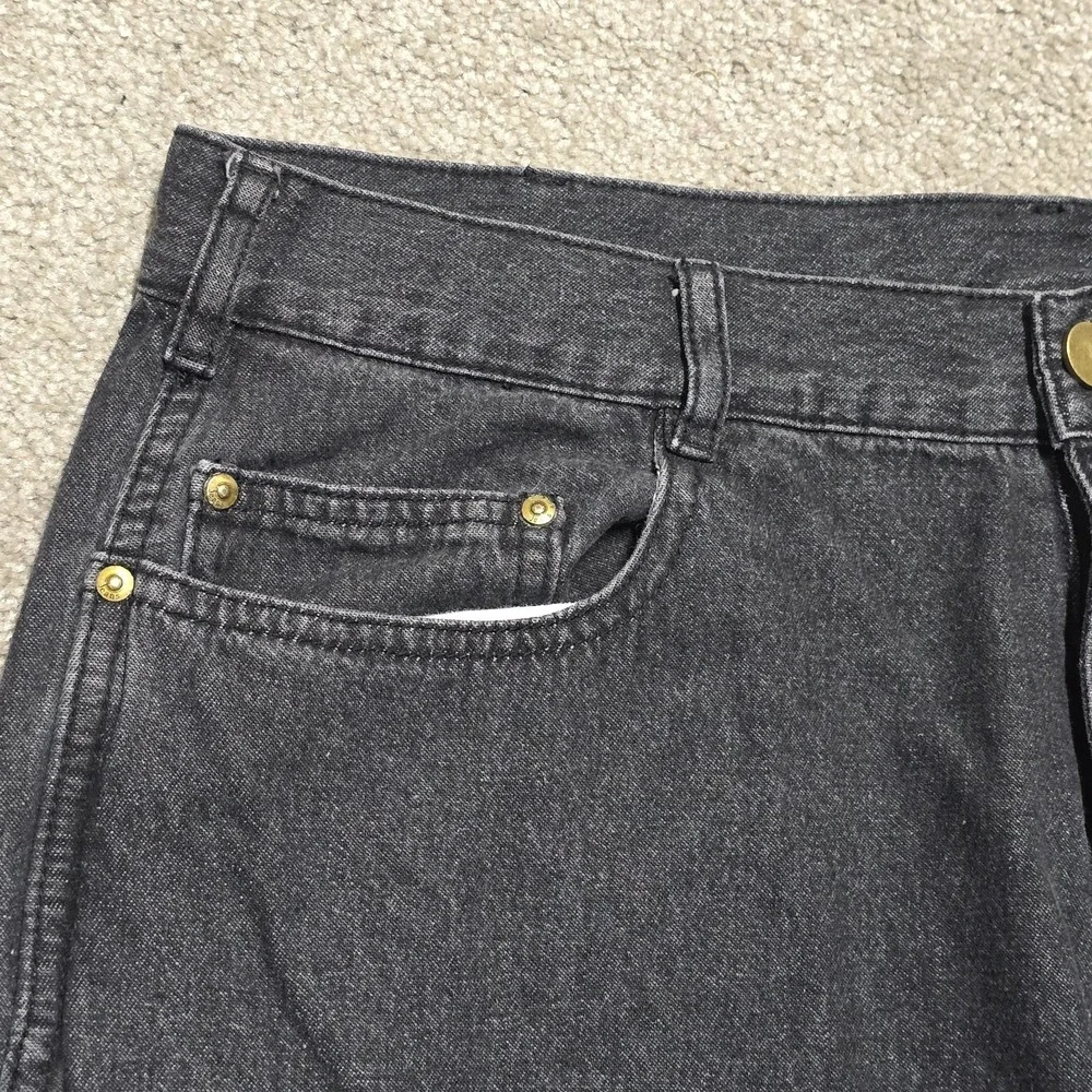 VTG Black Dart Double Knee Baggy Cargo Carpenter Jeans Mens M 33 Embroidered 90s